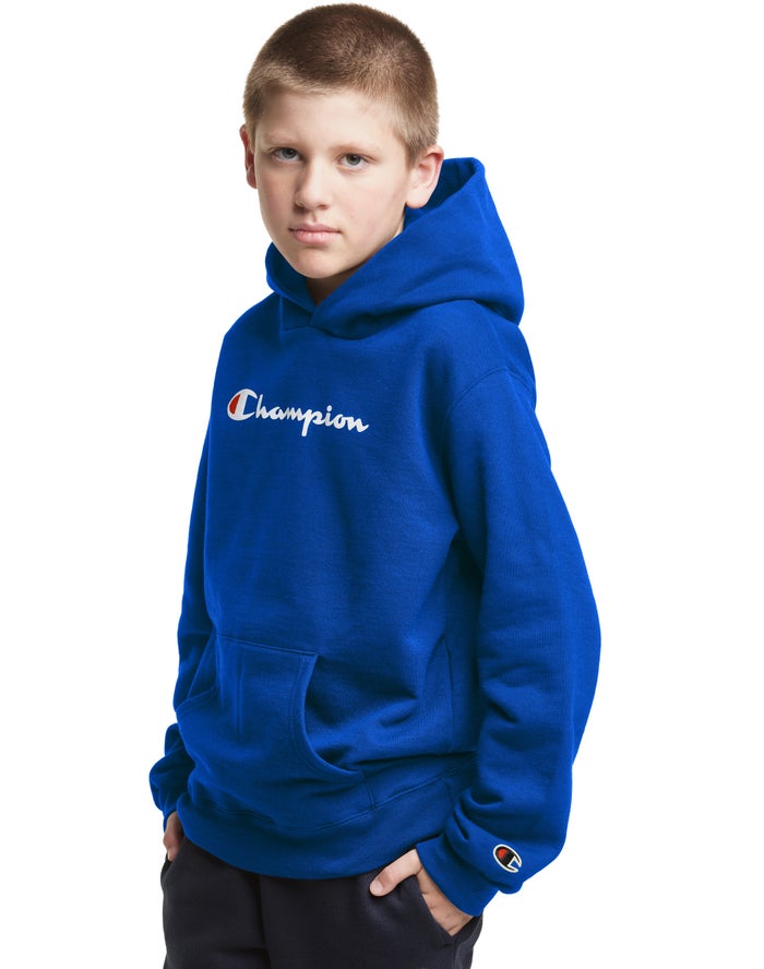 Sudadera Con Capucha Champion Niña - Pullover Script Logo ( Azules ) 9487216-AT